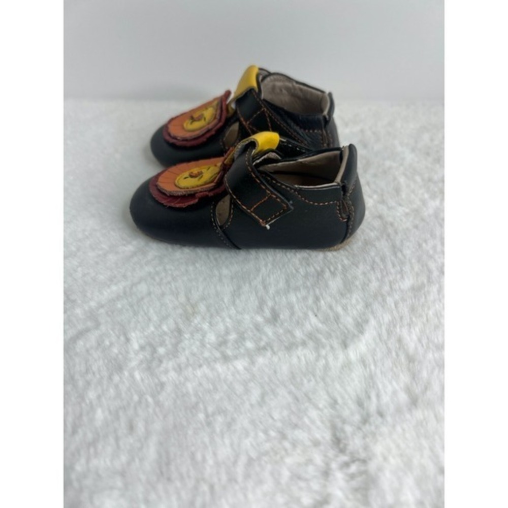 Handmade Leather Lion Baby Shoes Brown Soft Sole Walkers Hook Loop Strap - Picture 5 of 12